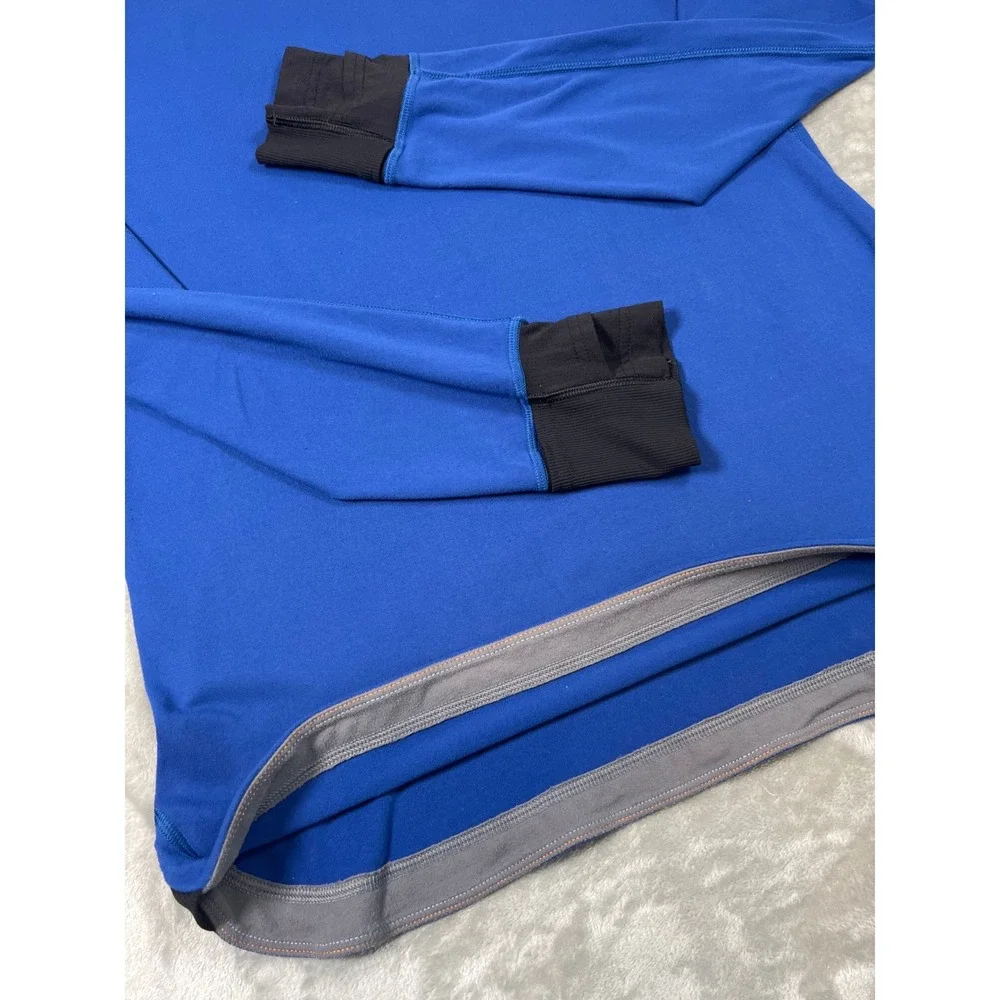 Lululemon Mens Medium Blue Running Pullover Thumbhole Long Sleeve Athletic Top